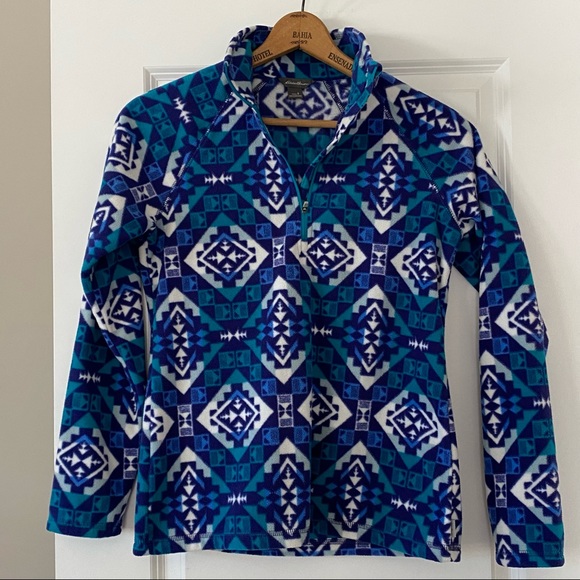 Eddie Bauer Fair Isle 1/2 Zip Pullover Fleece Sz S w MEASUREMENTS - Picture 5 of 12